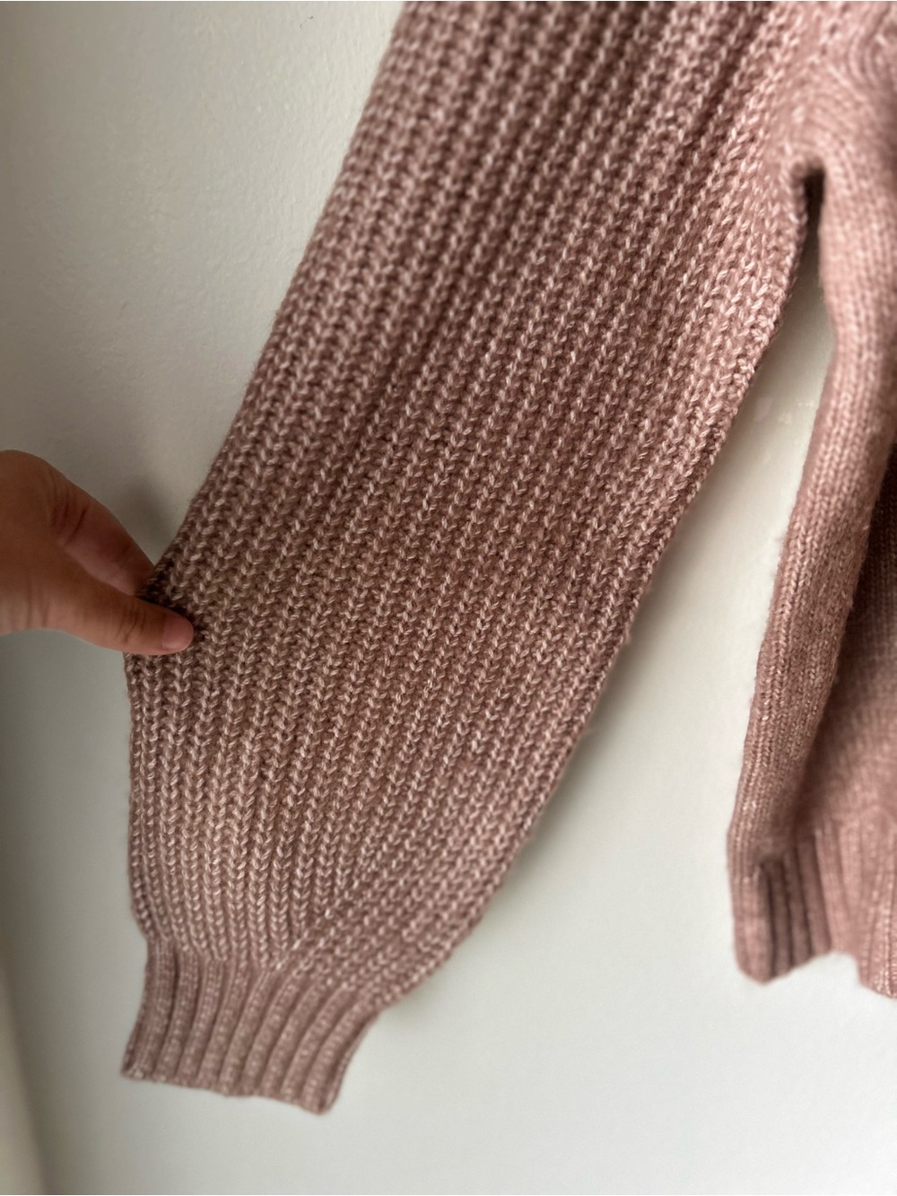 LOFT Outlet Petite Brown Cable Knit Mock Neck Sweater LP - Picture 4 of 9